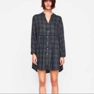 Zara plaid button down dress
